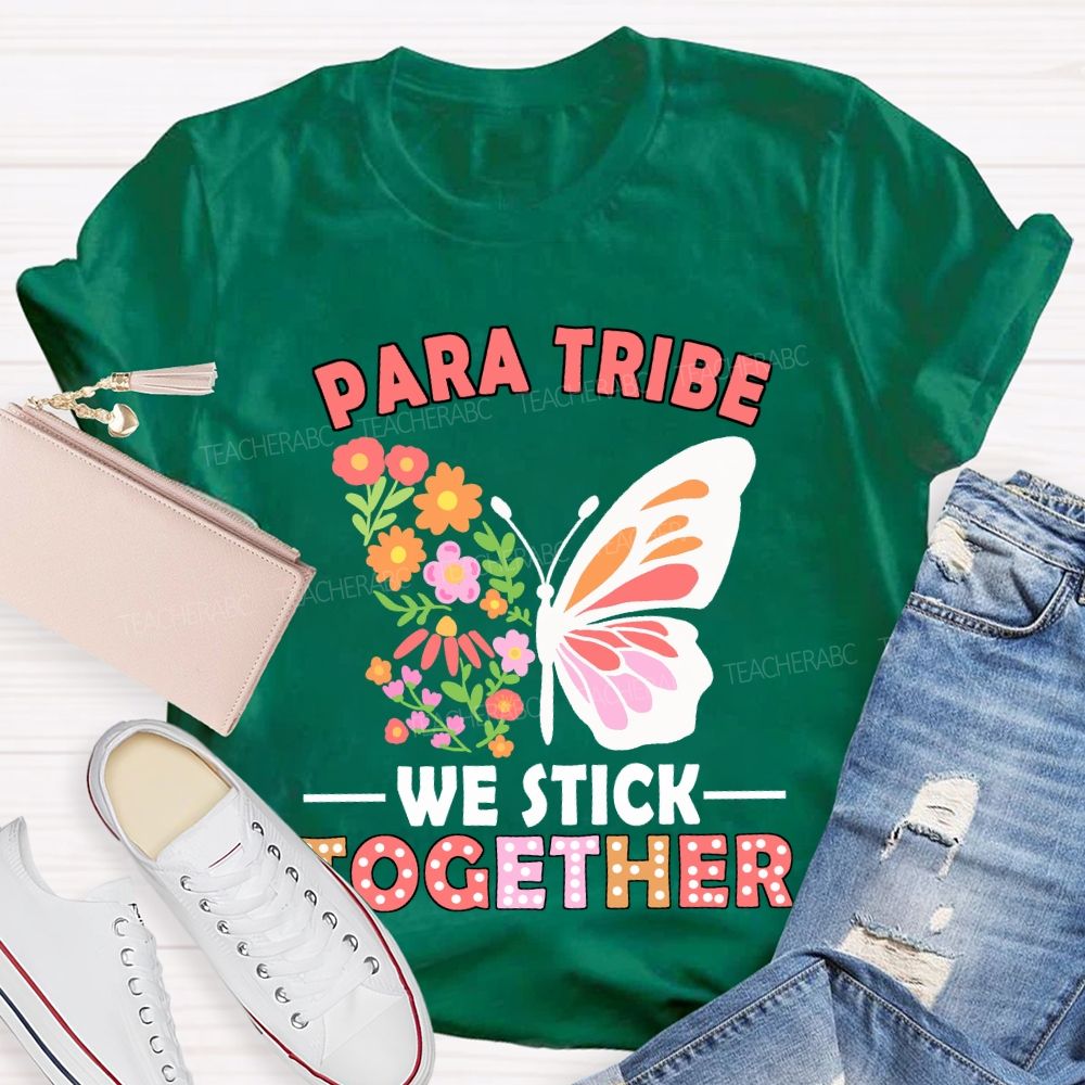 Para Tribe We Stick Together Floral And Butterfly Prints T-shirt
