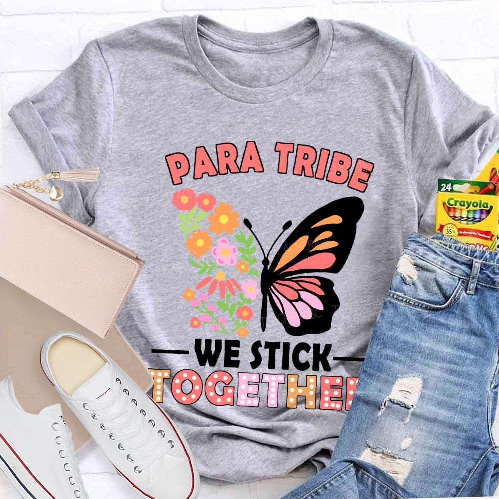 Para Tribe We Stick Together Floral And Butterfly Prints T-shirt