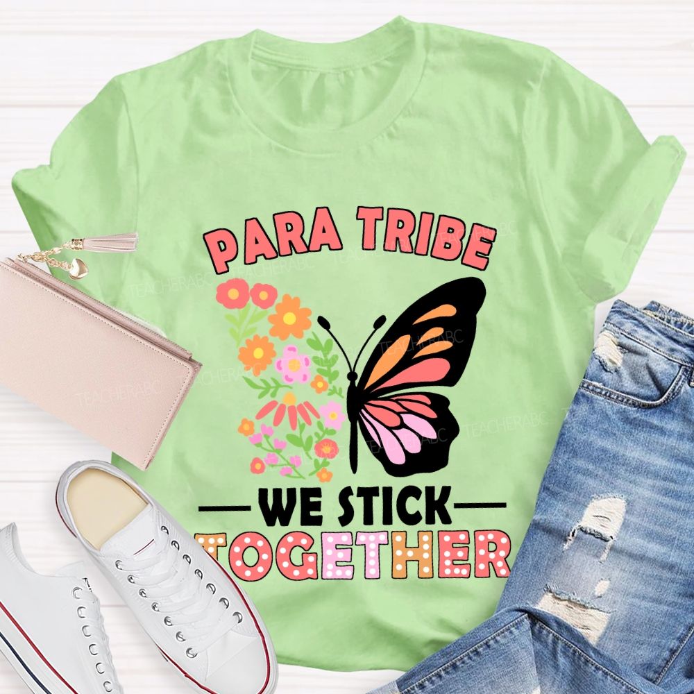 Para Tribe We Stick Together Floral And Butterfly Prints T-shirt