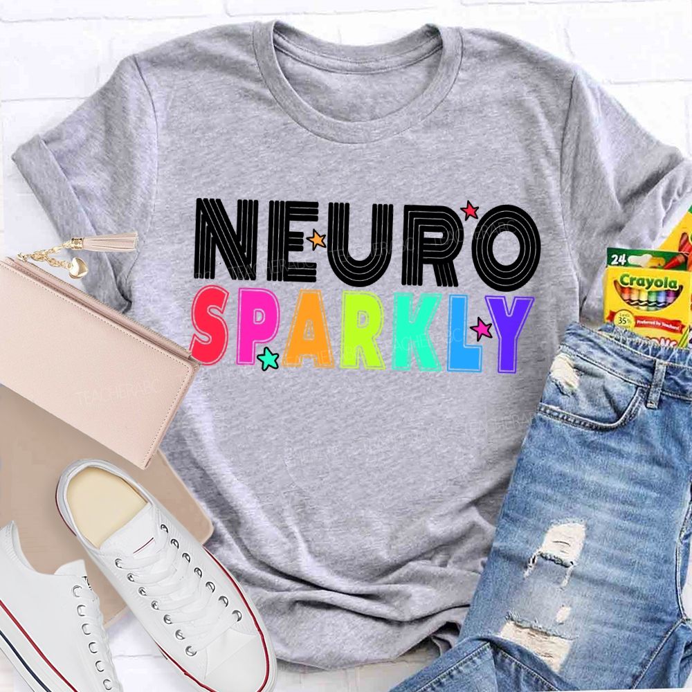 Neuro Sparkly Colored Fonts And Stars T-shirt