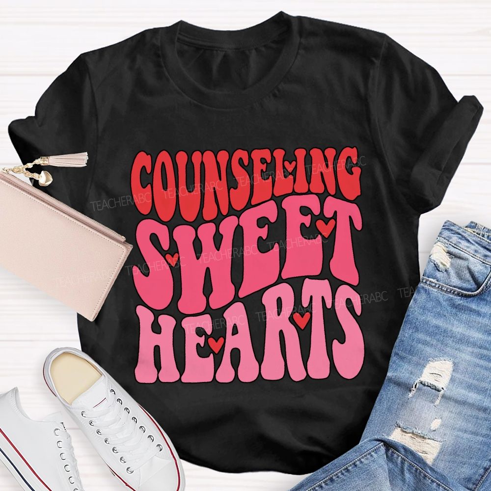 Counseling Sweet Hearts Hearts And Pink Font T-shirt
