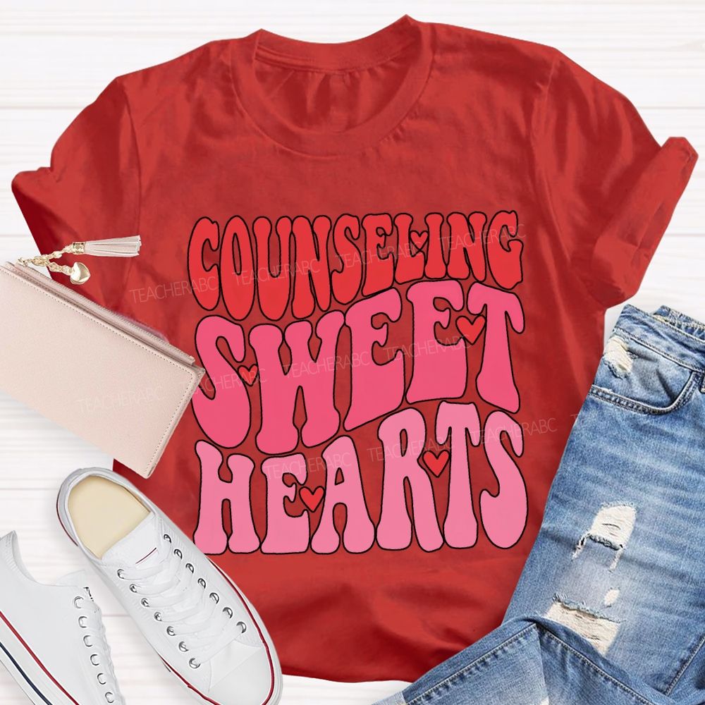 Counseling Sweet Hearts Hearts And Pink Font T-shirt