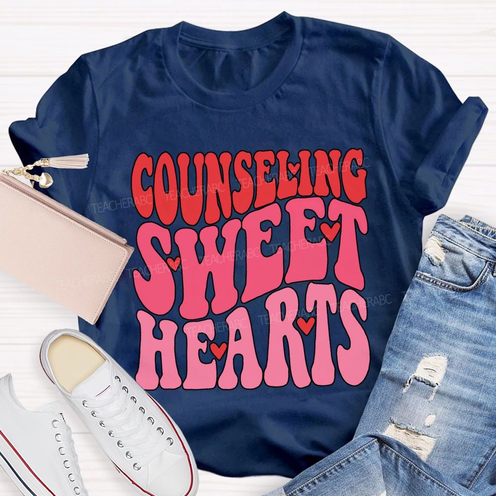 Counseling Sweet Hearts Hearts And Pink Font T-shirt