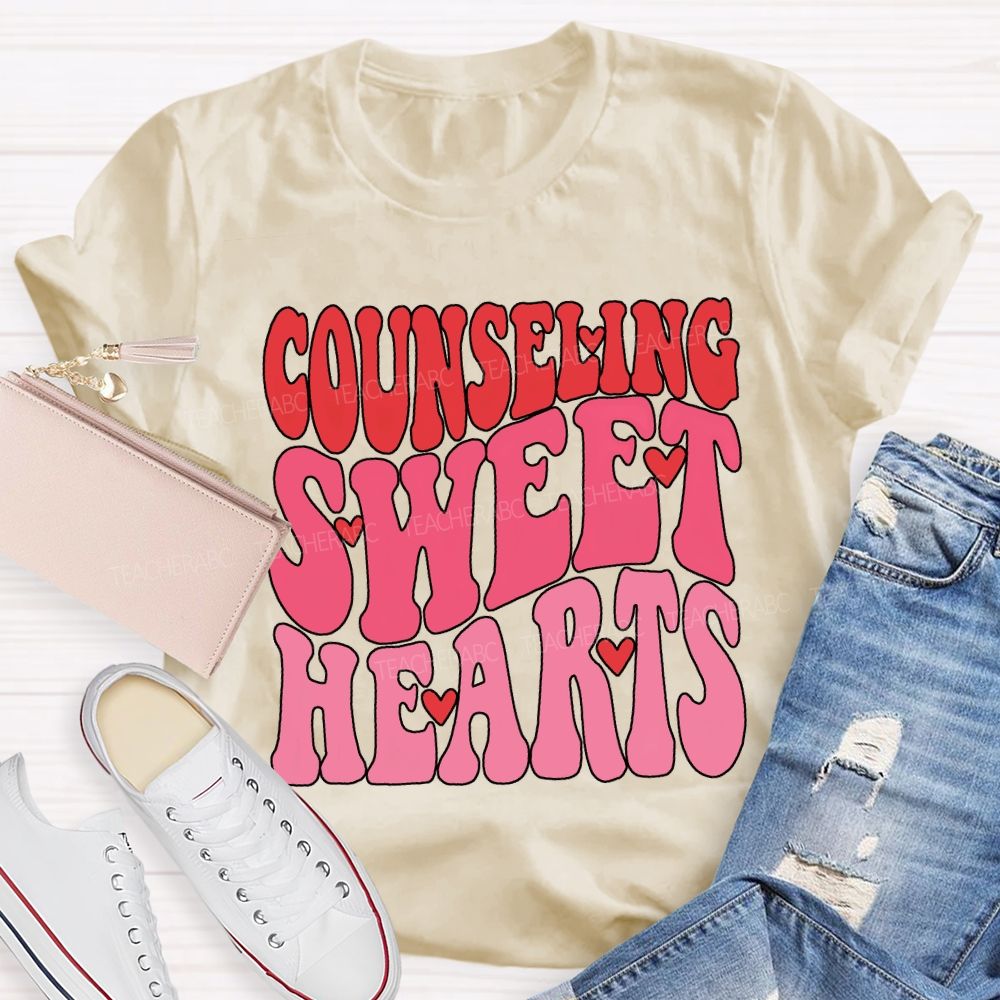 Counseling Sweet Hearts Hearts And Pink Font T-shirt