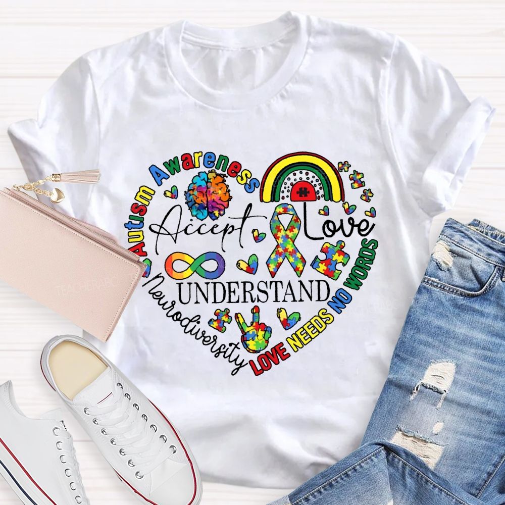 Accept Love Understand Autism Awareness Special Education T-shirt