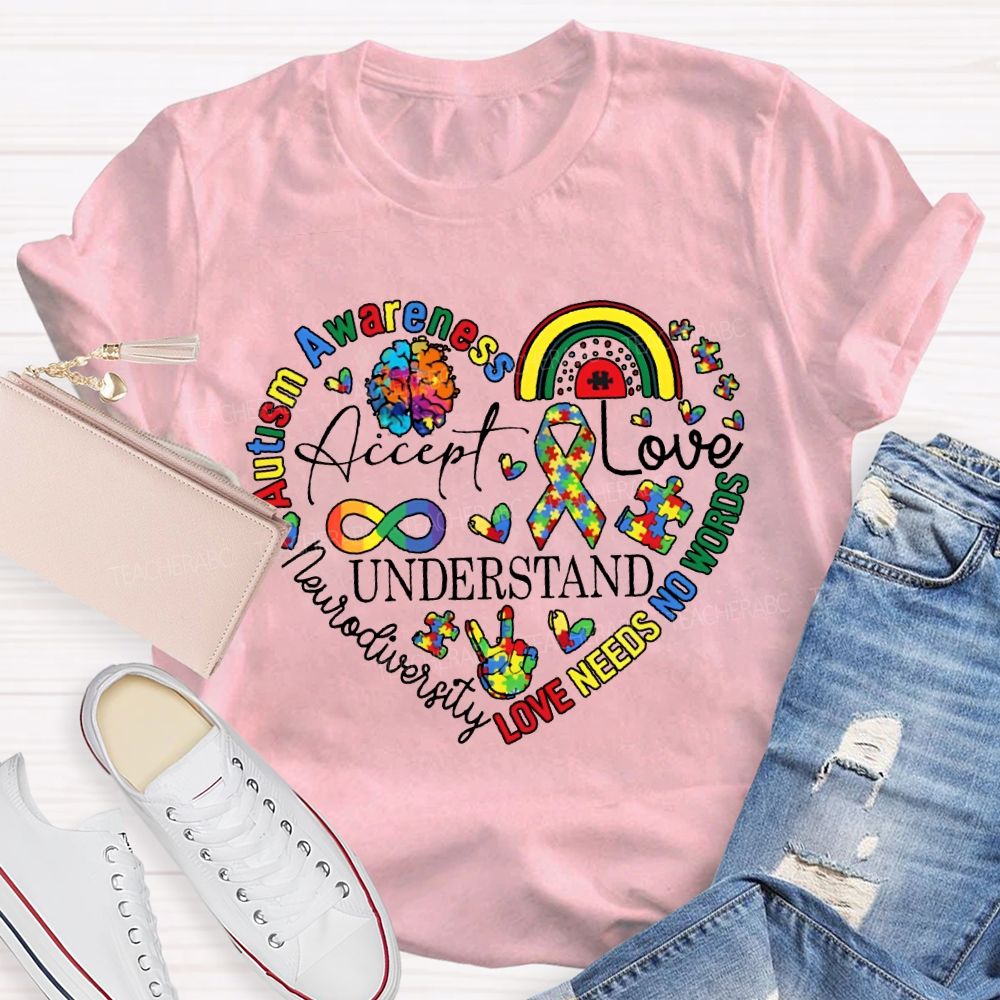 Accept Love Understand Autism Awareness Special Education T-shirt