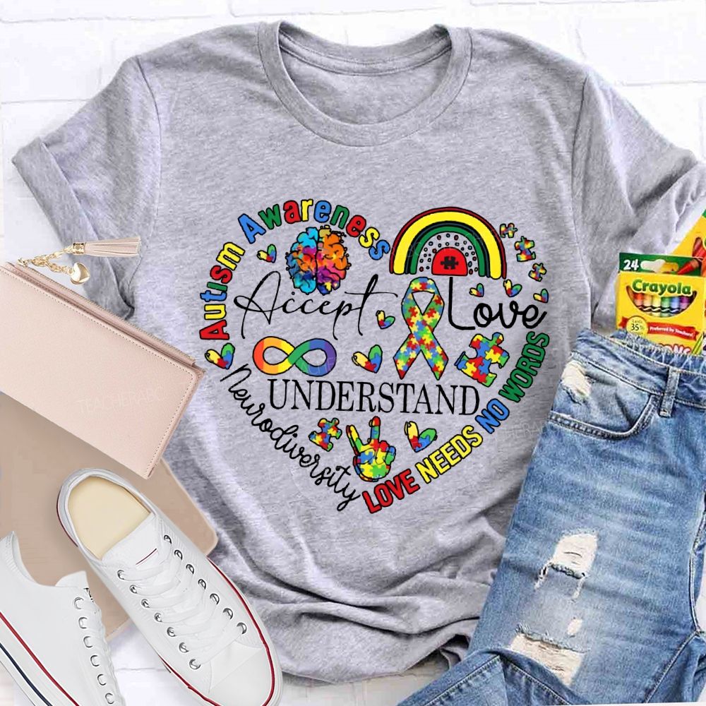 Accept Love Understand Autism Awareness Special Education T-shirt