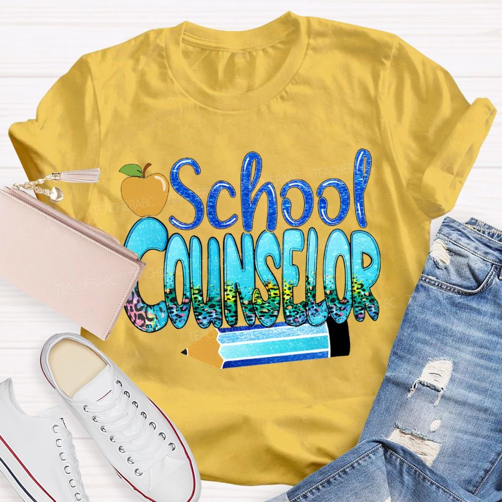 School Counselor Apples And Pencils T-shirt