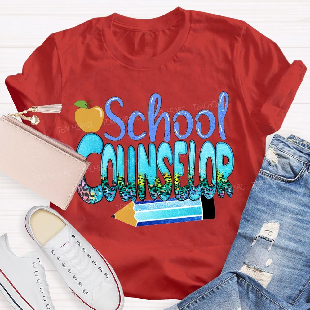 School Counselor Apples And Pencils T-shirt