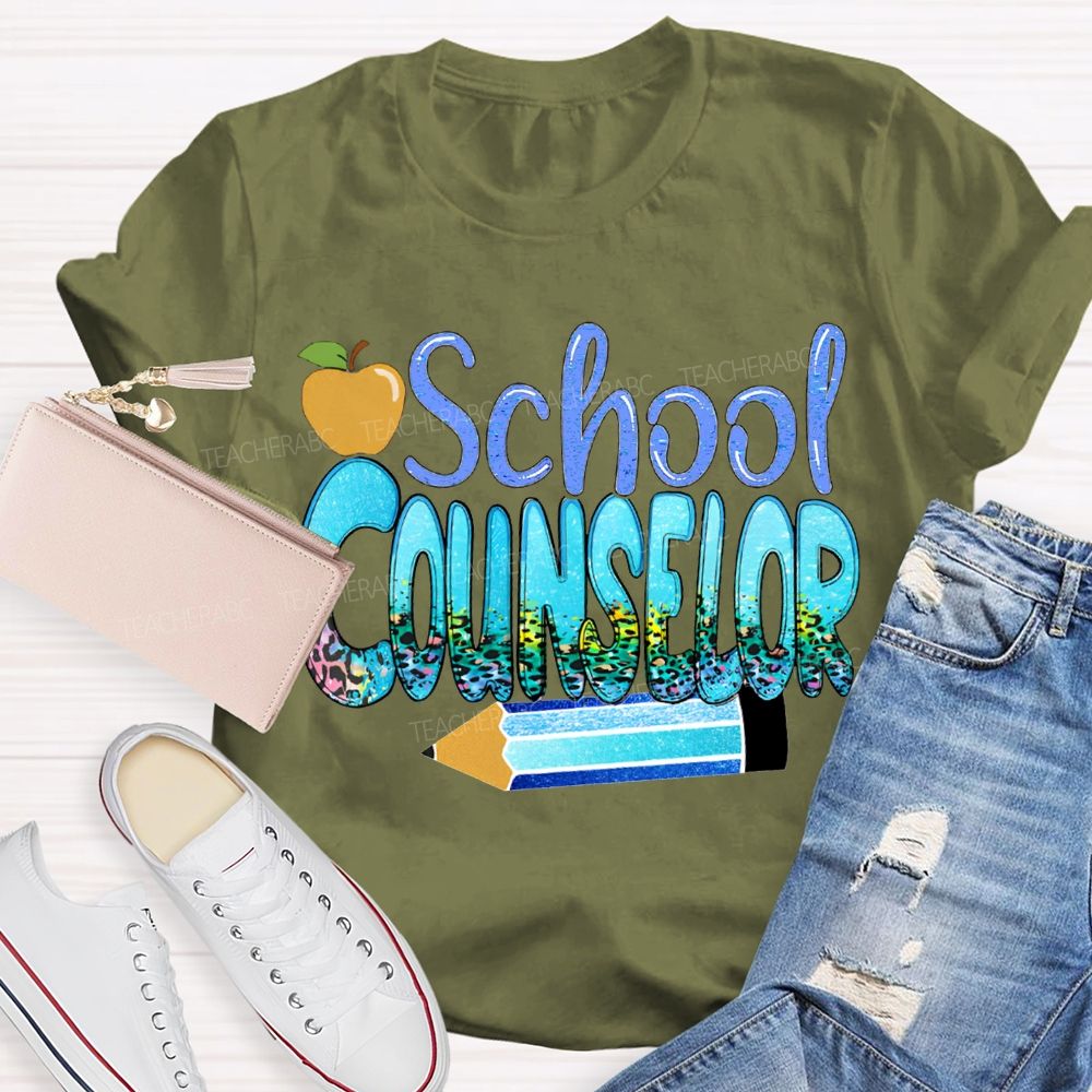 School Counselor Apples And Pencils T-shirt