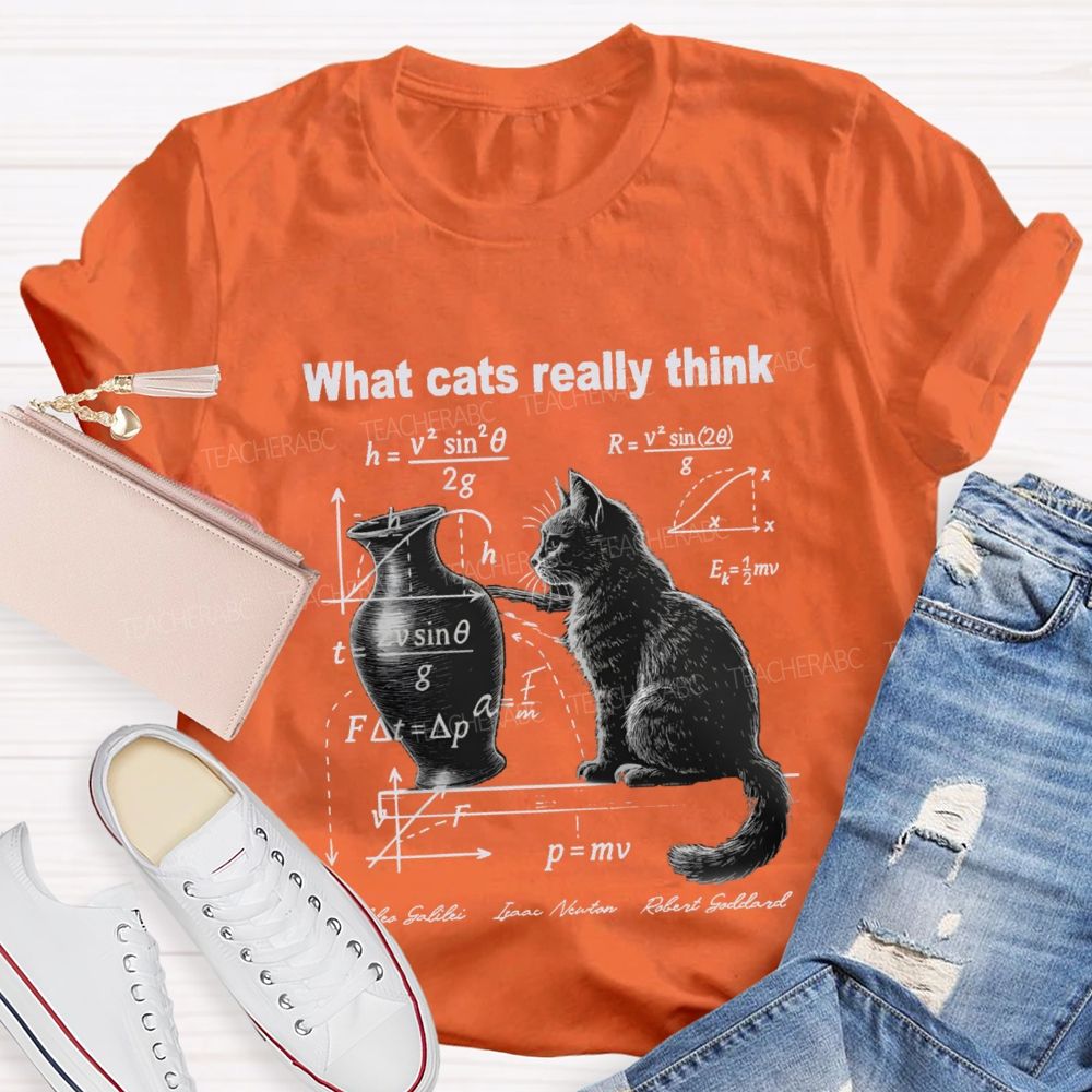 Funny Science What Cats Really Think T-shirt