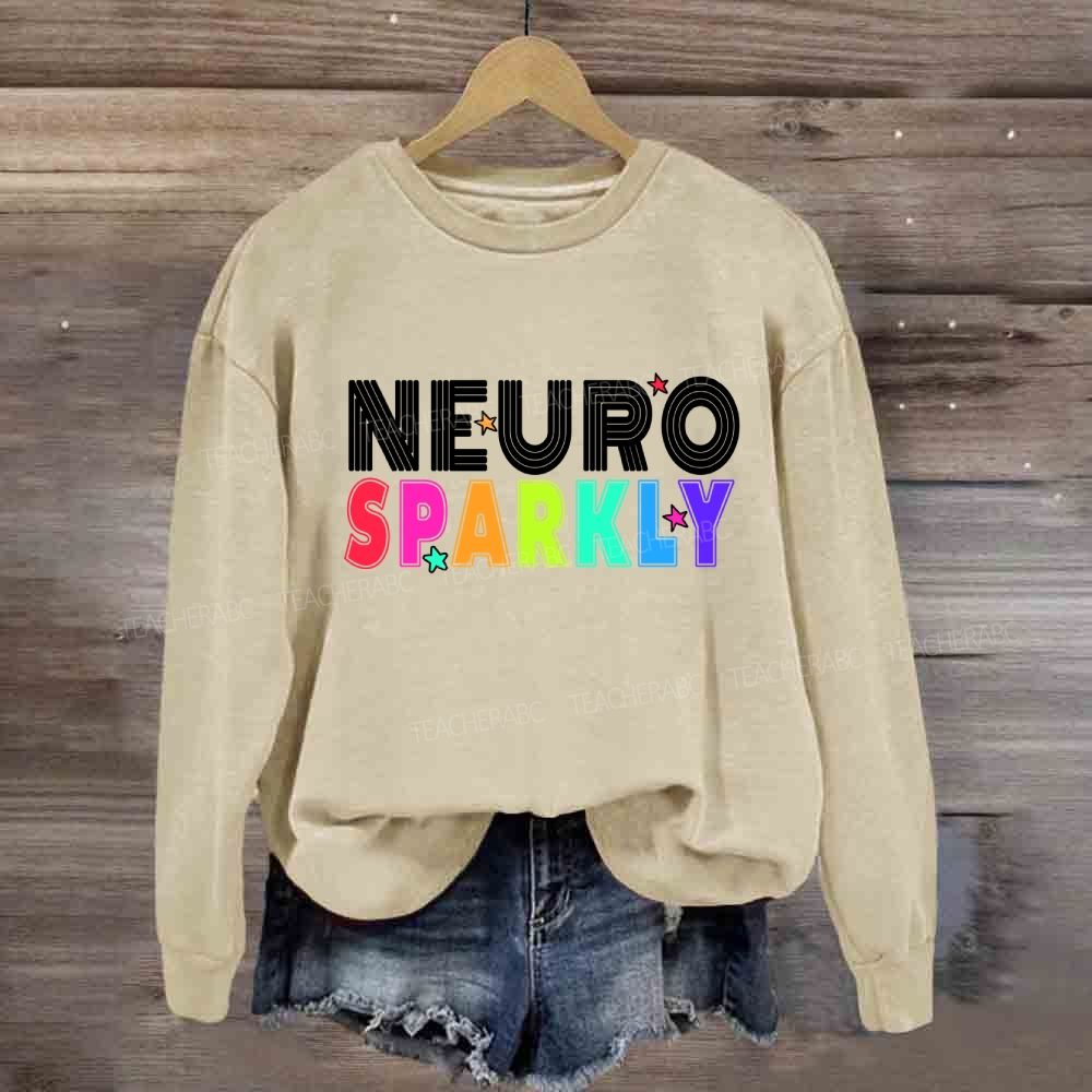Neuro Sparkly Colored Fonts And Stars Sweatshirt