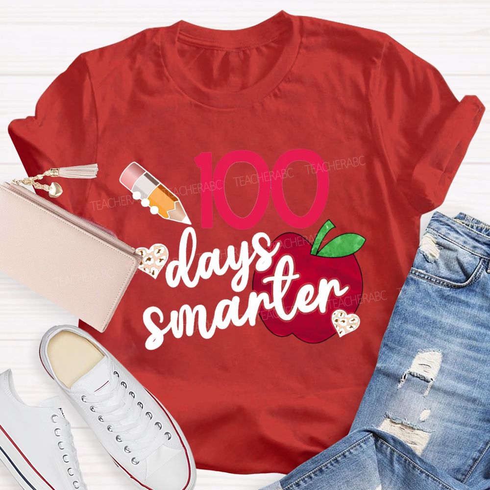100 Days Smarter Hearts And Apples T-shirt