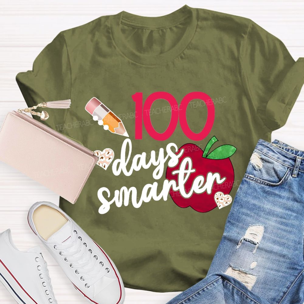 100 Days Smarter Hearts And Apples T-shirt