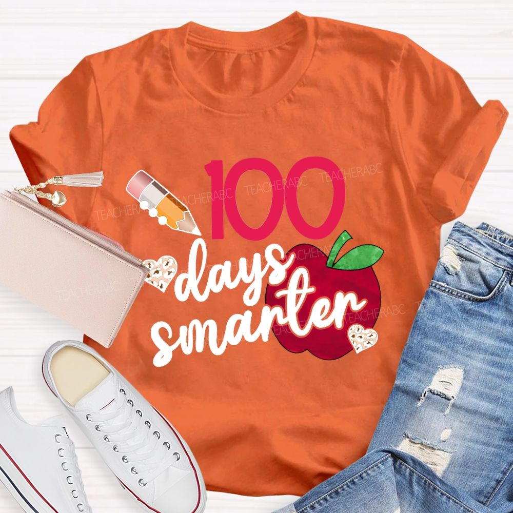100 Days Smarter Hearts And Apples T-shirt