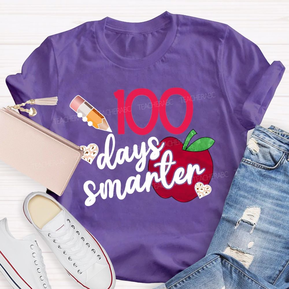 100 Days Smarter Hearts And Apples T-shirt