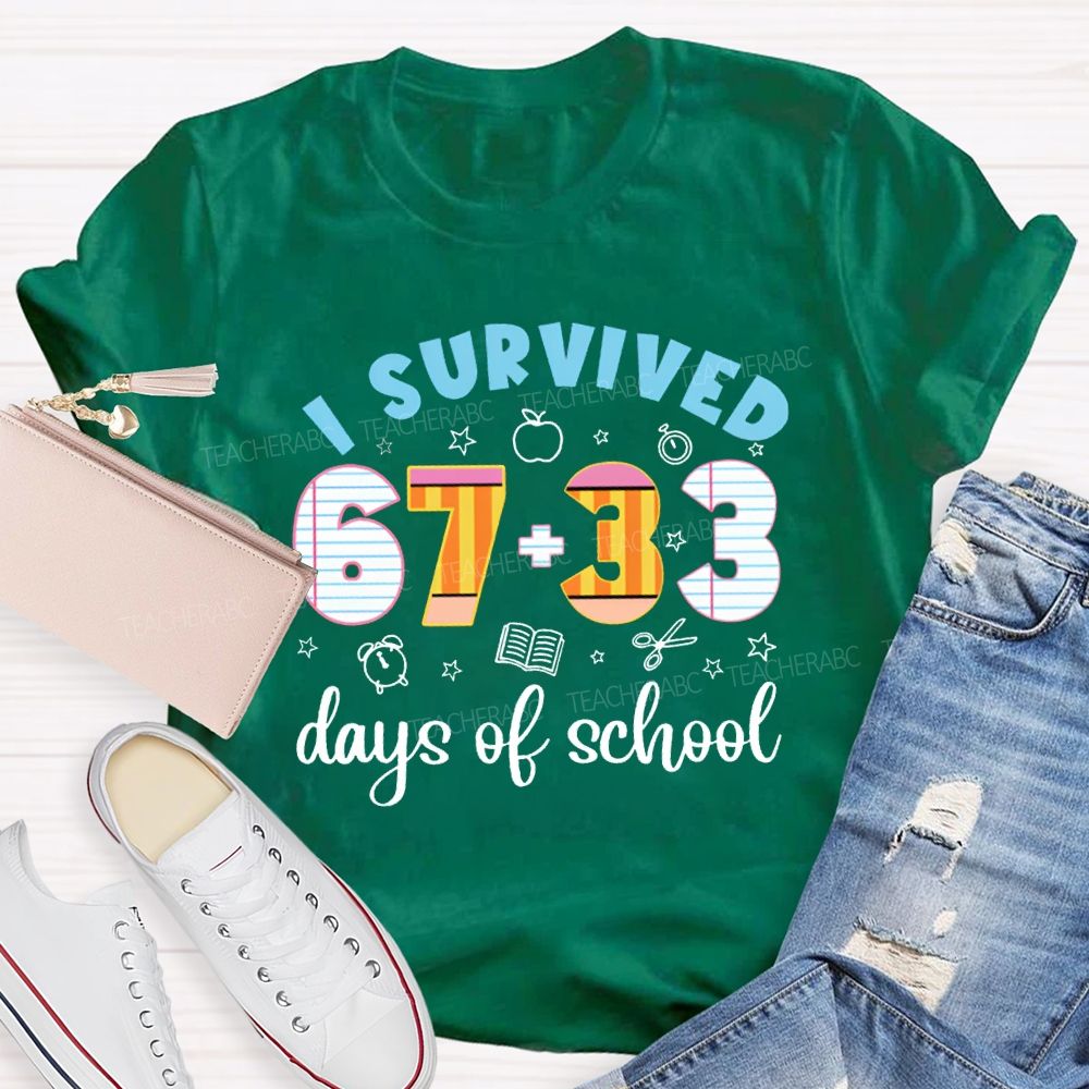 I Survived 100 Days Of School Math Teacher T-shirt