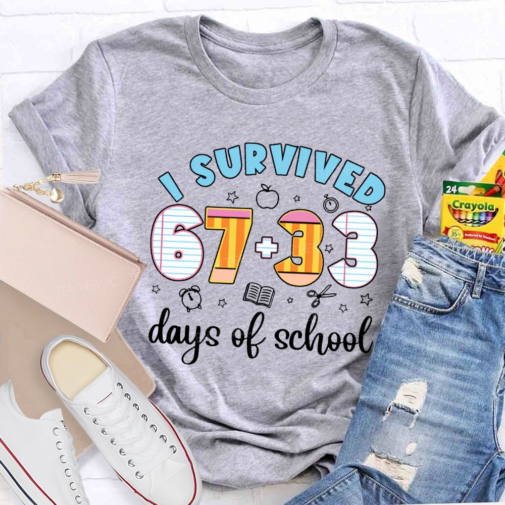 I Survived 100 Days Of School Math Teacher T-shirt