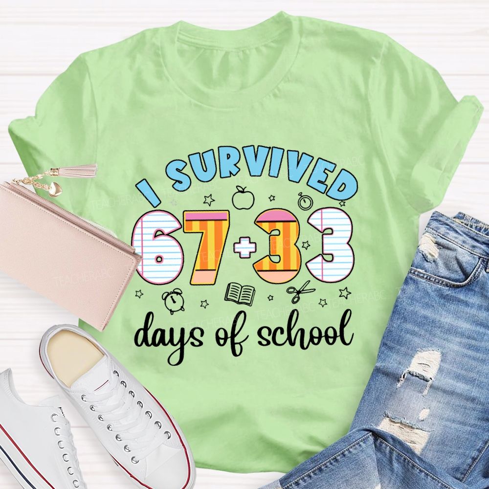 I Survived 100 Days Of School Math Teacher T-shirt