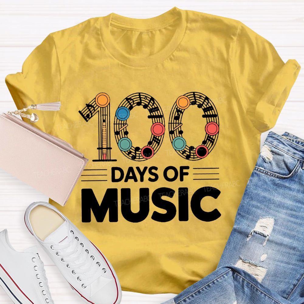 100 Days Of Music Note Music Teacher T-shirt