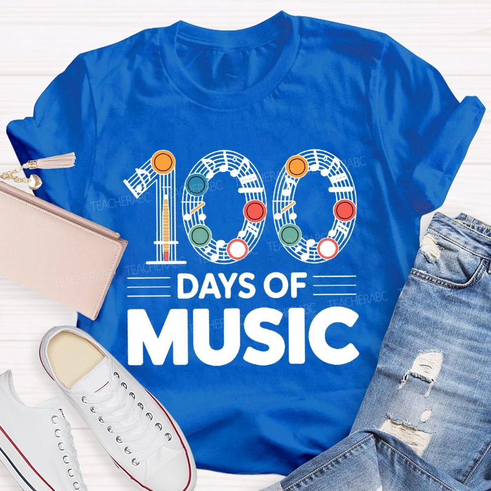 100 Days Of Music Note Music Teacher T-shirt