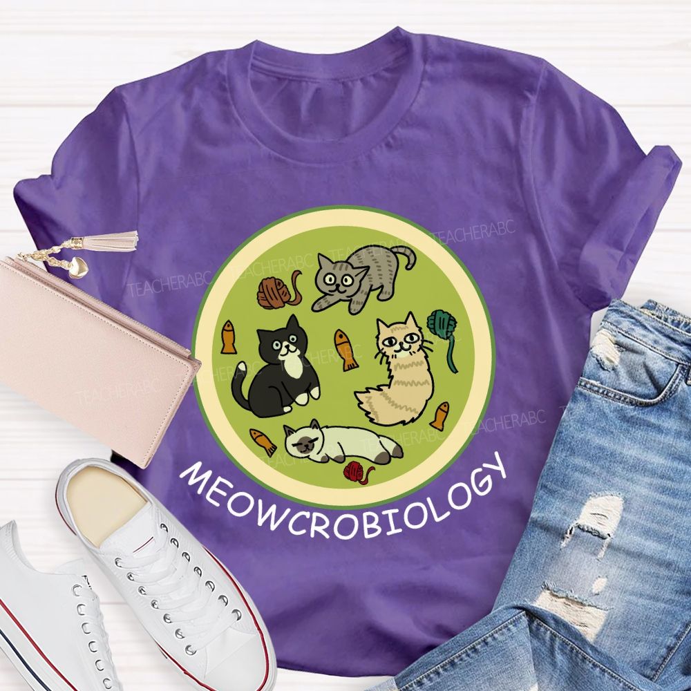 Meowcrobiology Teacher T-Shirt