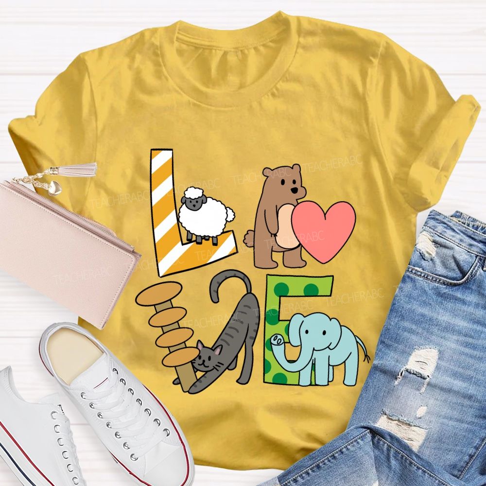 Love Students With Heart Cute Cat T-Shirt