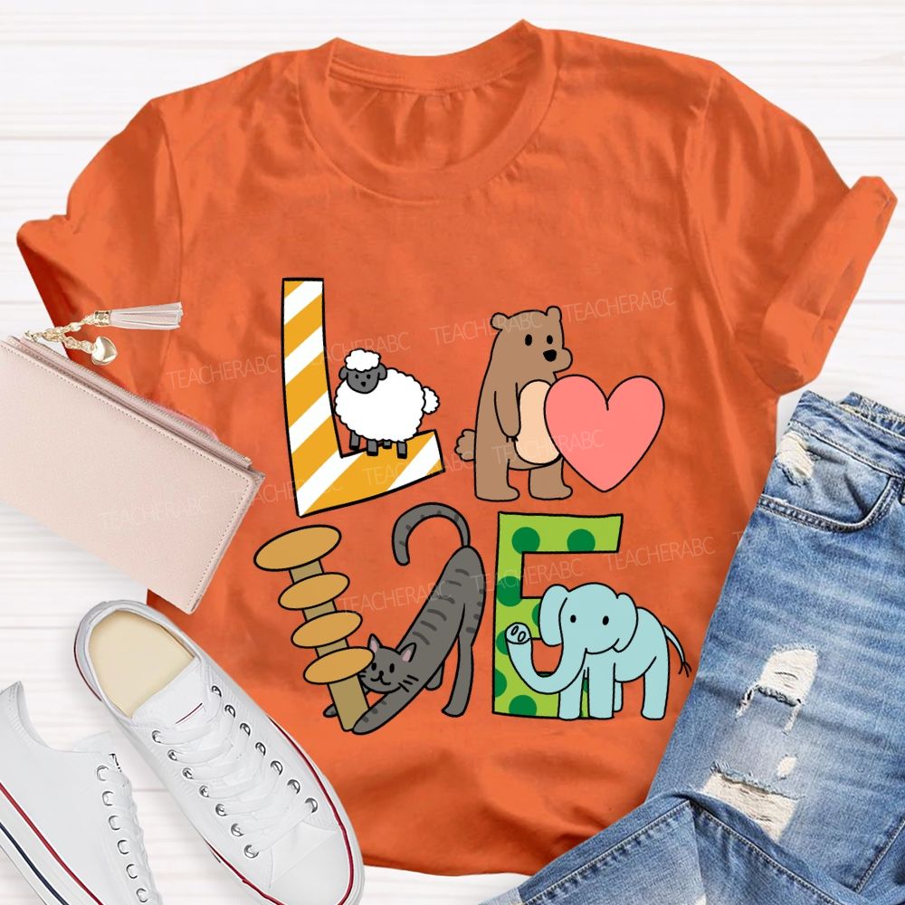 Love Students With Heart Cute Cat T-Shirt