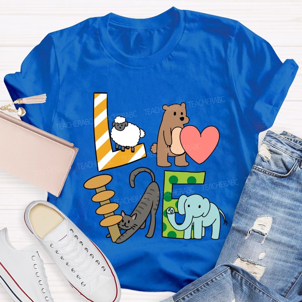 Love Students With Heart Cute Cat T-Shirt
