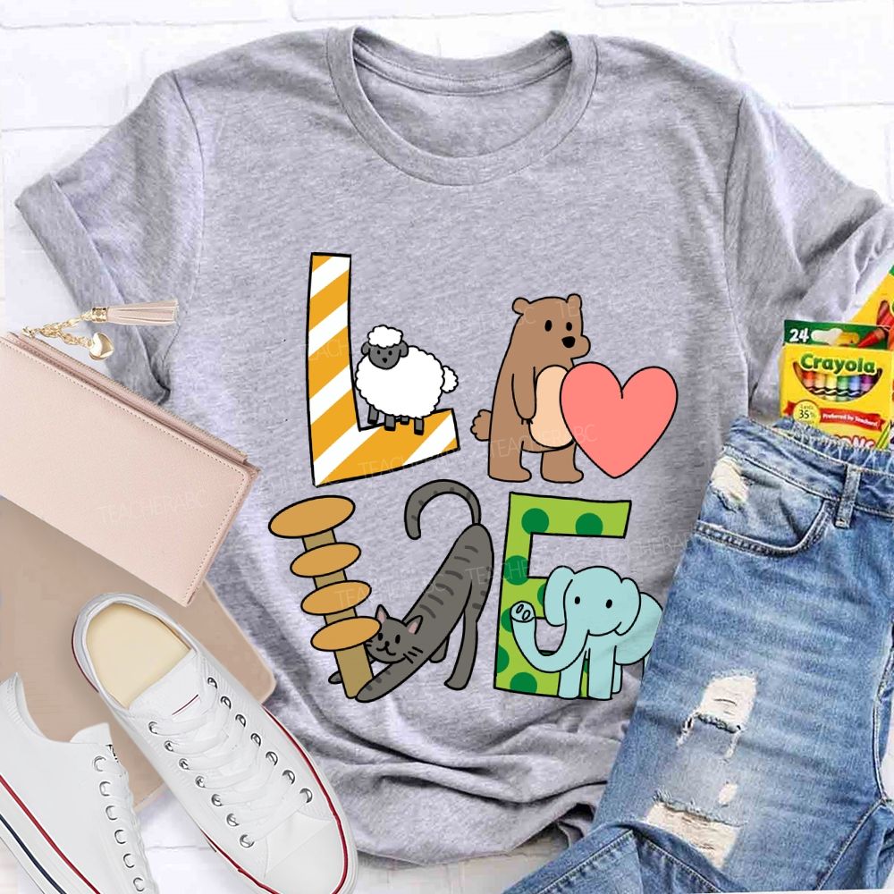 Love Students With Heart Cute Cat T-Shirt