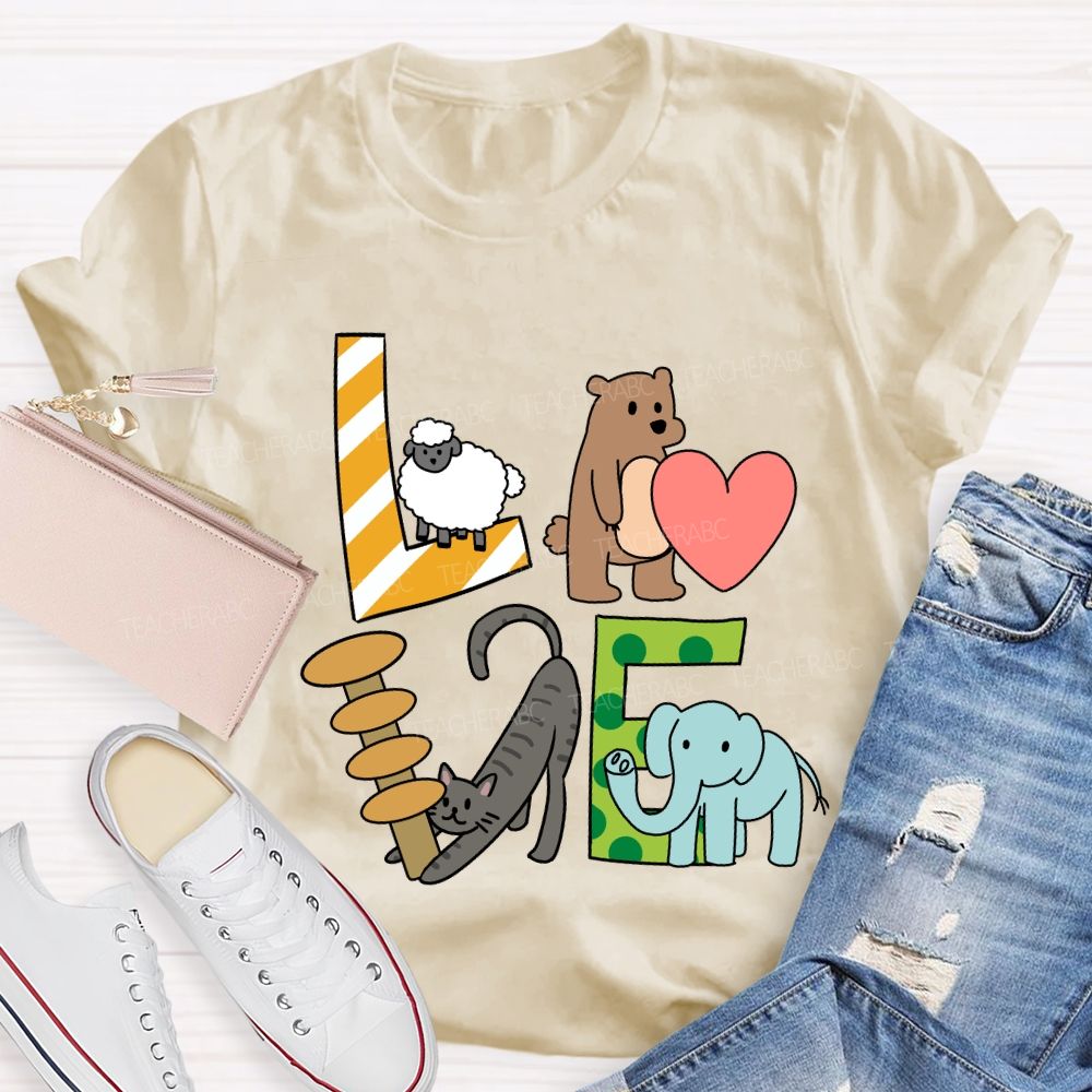 Love Students With Heart Cute Cat T-Shirt