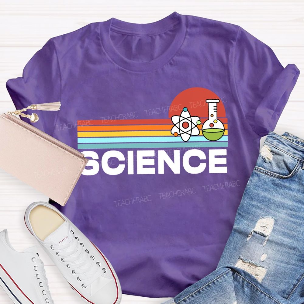 Science Teacher Colorful Line Prints T-shirt