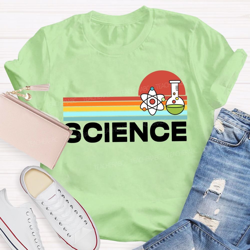 Science Teacher Colorful Line Prints T-shirt