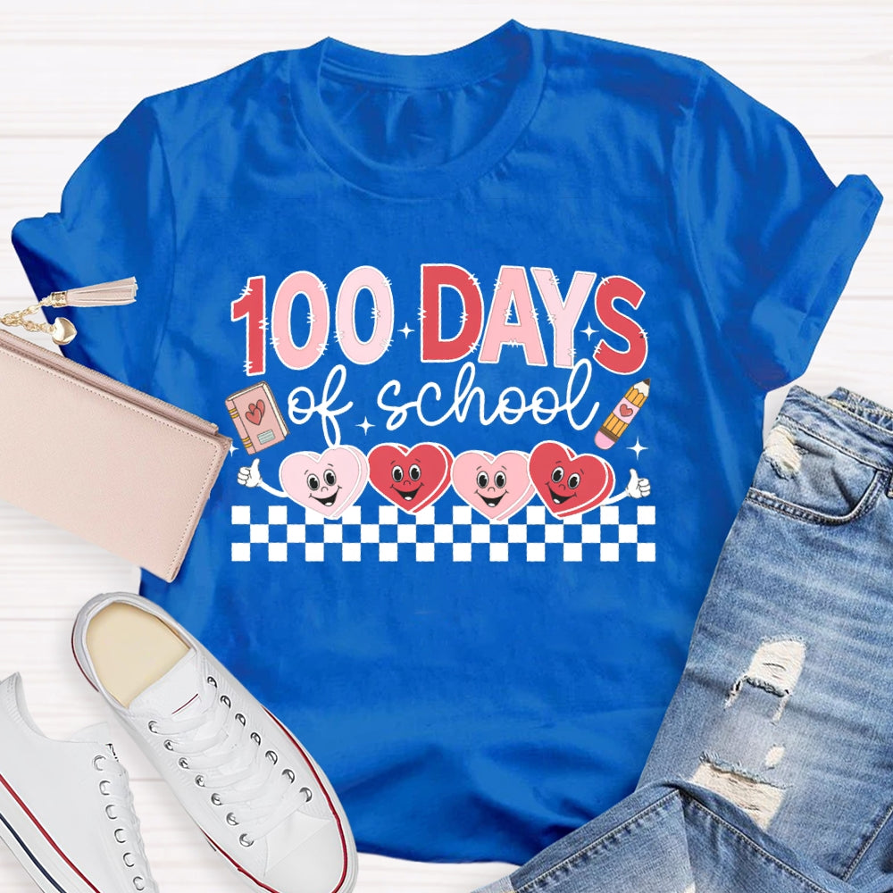 100 Days Of School Heart Valentine'S Day T-shirt