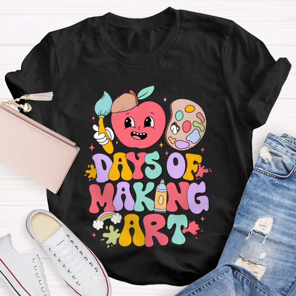 100 Days Of Making Art Apples And Dye Plates T-shirt