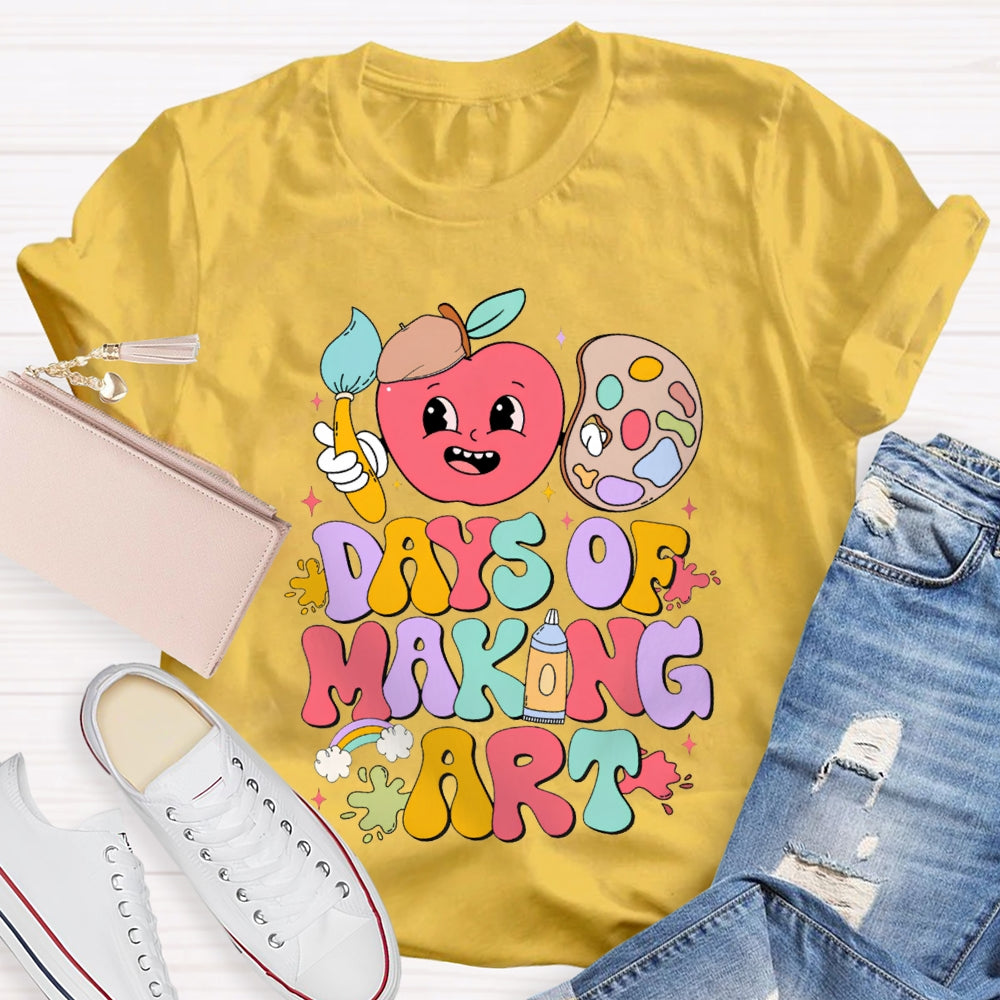100 Days Of Making Art Apples And Dye Plates T-shirt