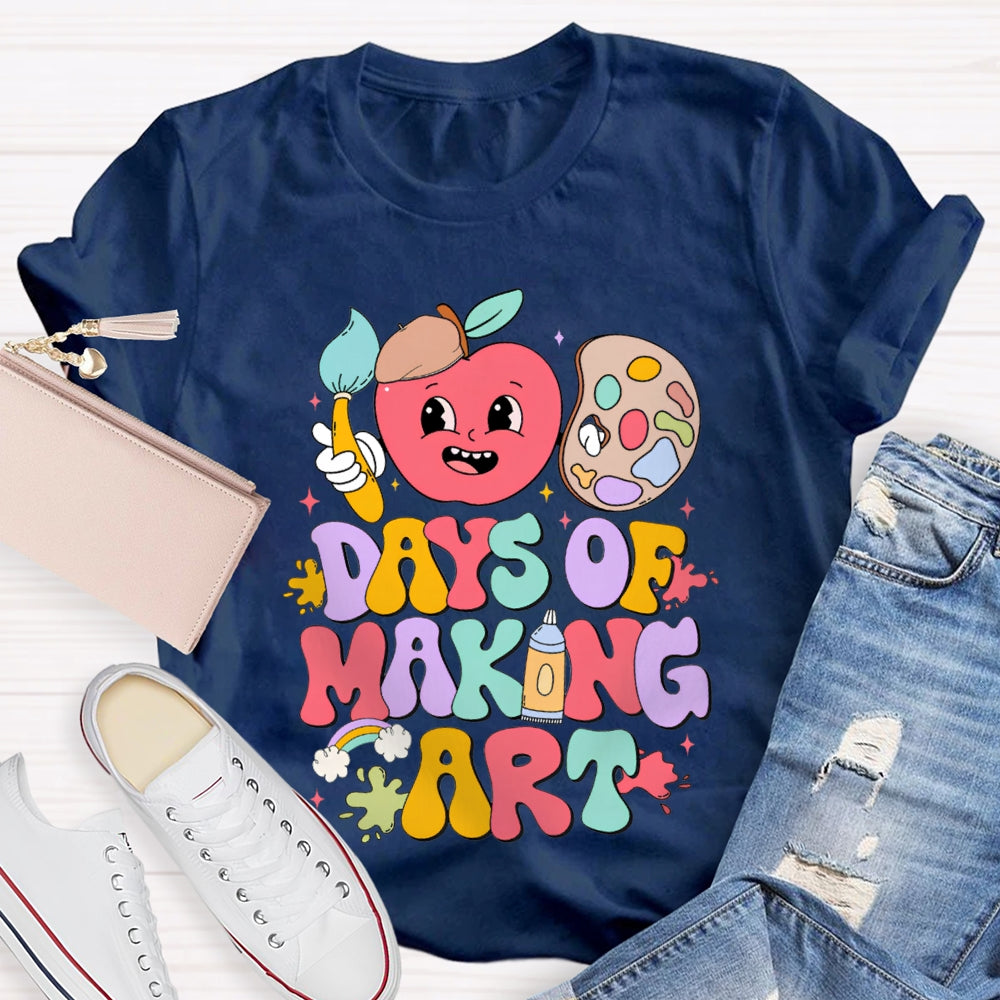 100 Days Of Making Art Apples And Dye Plates T-shirt
