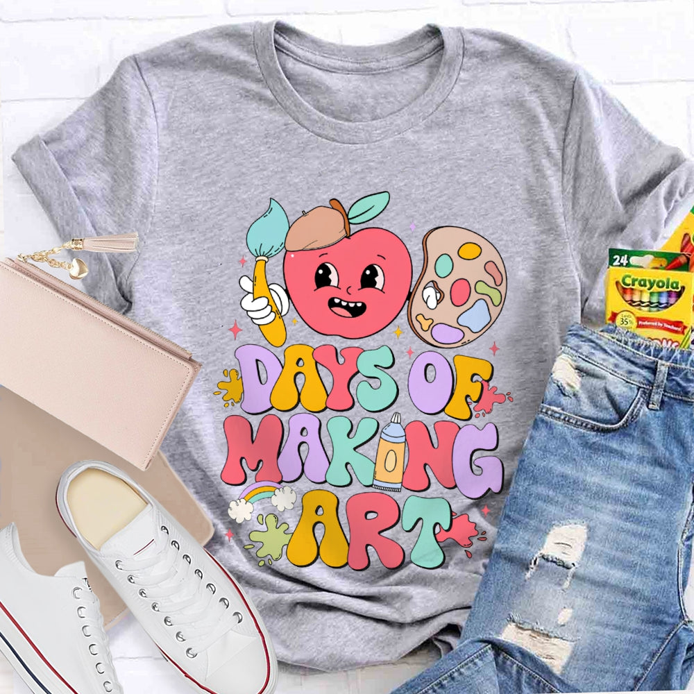 100 Days Of Making Art Apples And Dye Plates T-shirt