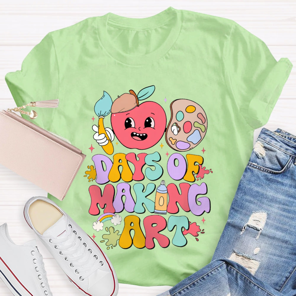 100 Days Of Making Art Apples And Dye Plates T-shirt