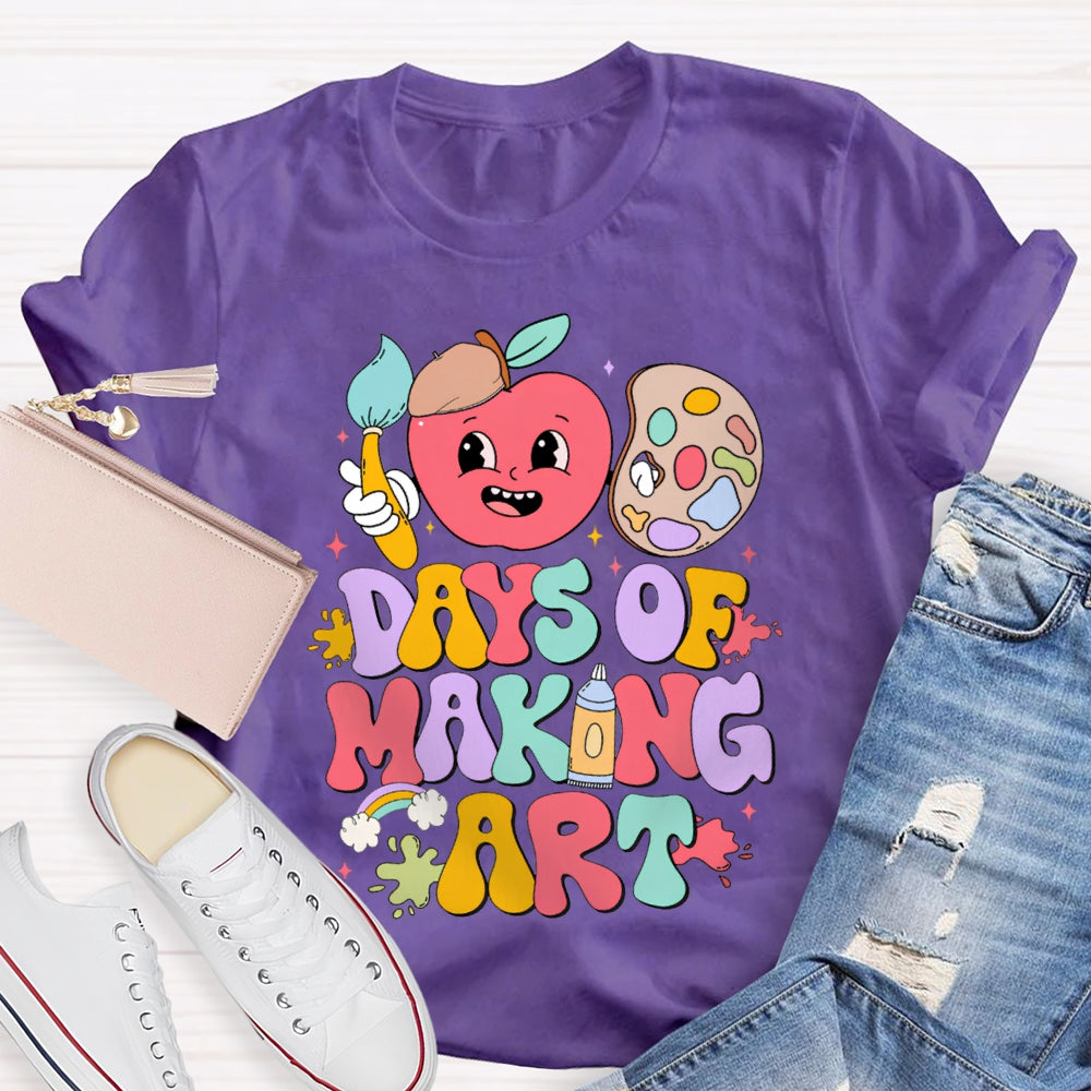 100 Days Of Making Art Apples And Dye Plates T-shirt