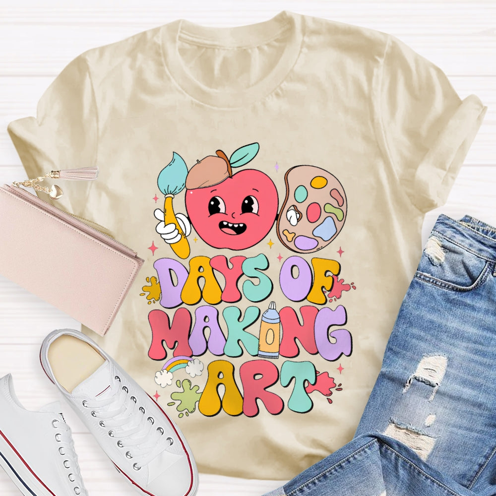 100 Days Of Making Art Apples And Dye Plates T-shirt