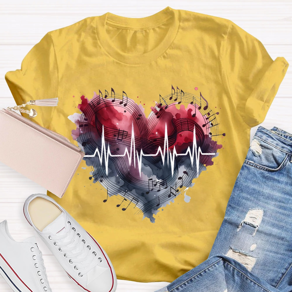 Music Teacher Heart And Valentine'S Day T-shirt