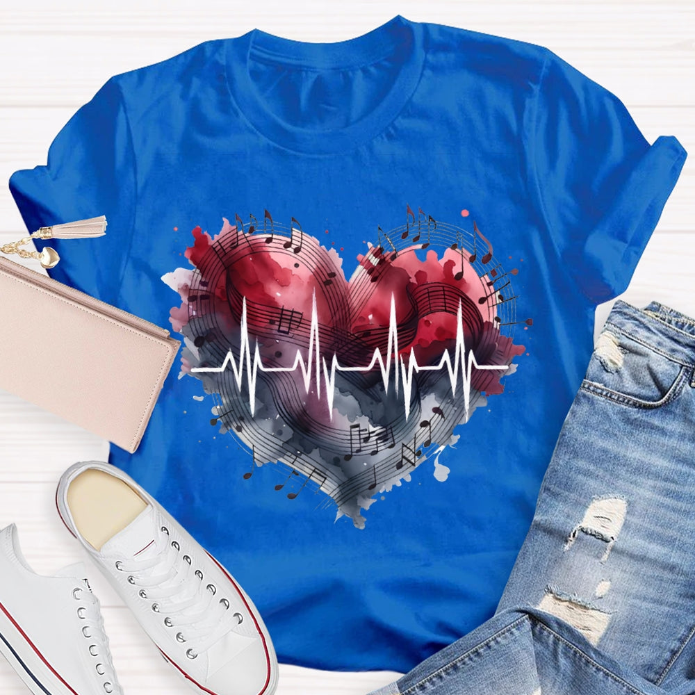 Music Teacher Heart And Valentine'S Day T-shirt
