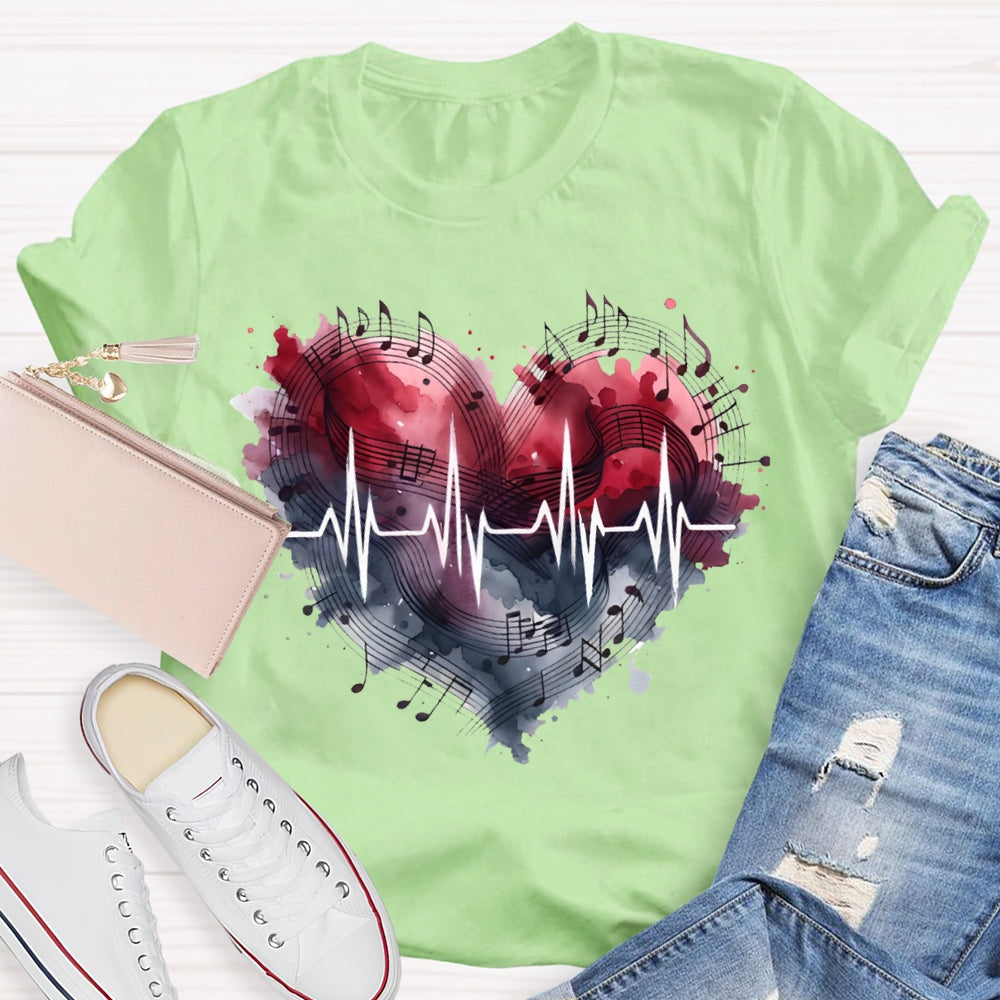 Music Teacher Heart And Valentine'S Day T-shirt