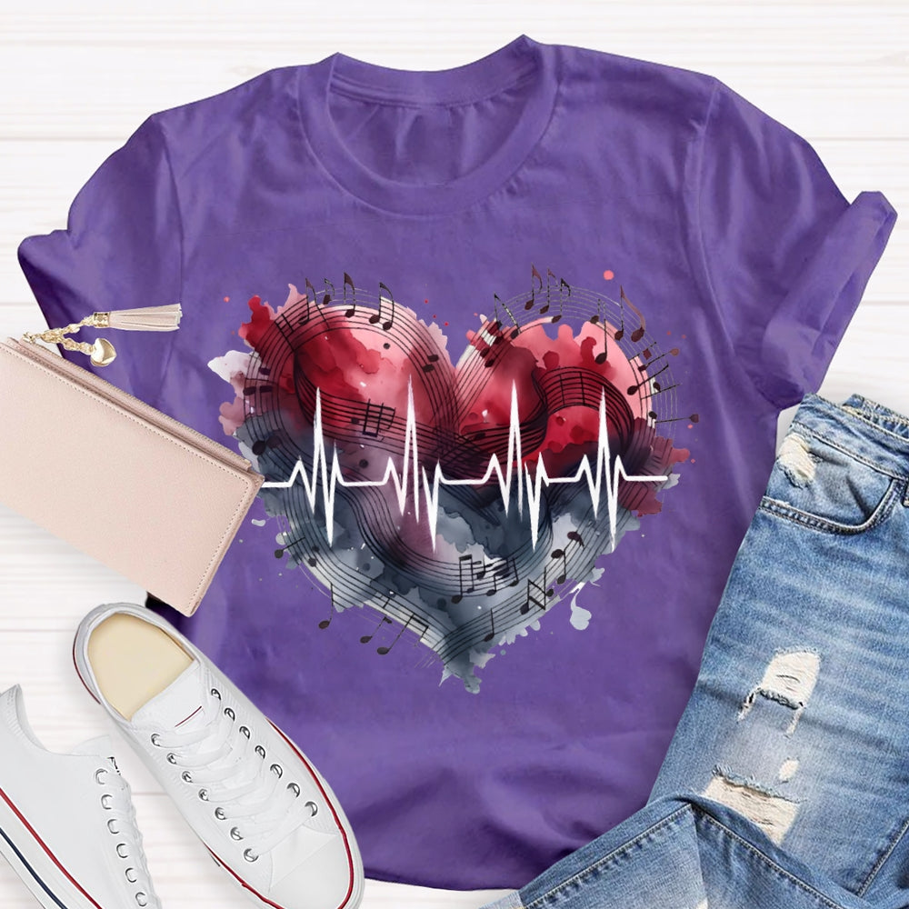 Music Teacher Heart And Valentine'S Day T-shirt