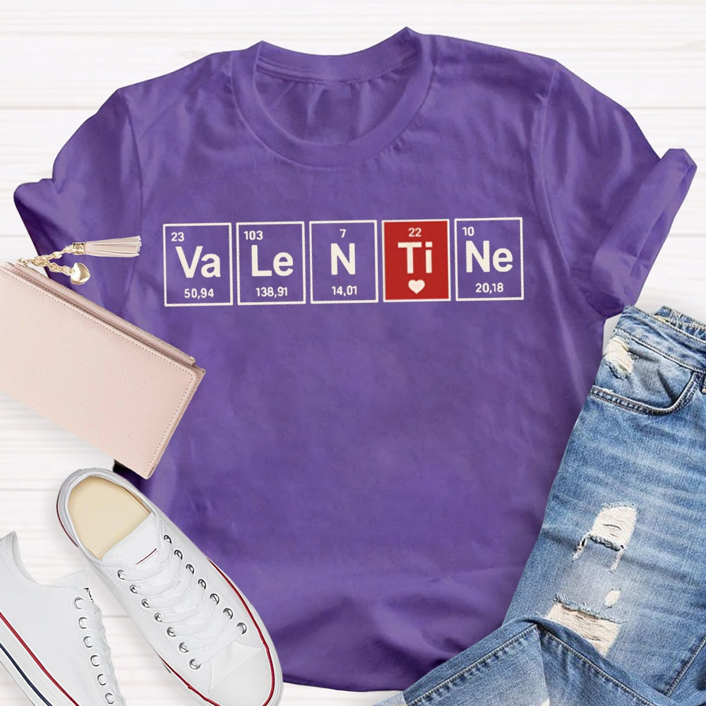 Valentine Science Teacher And Heart T-shirt