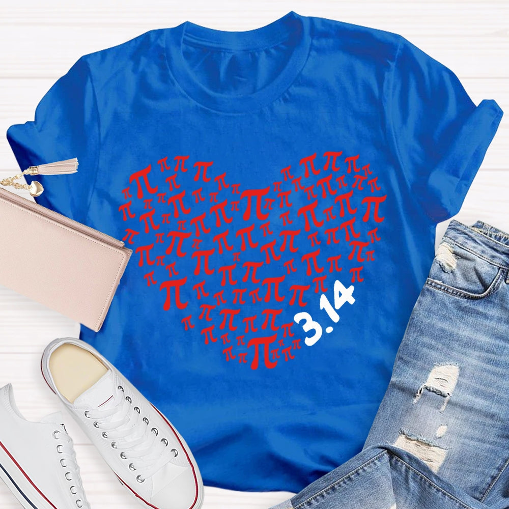 Heart Pi Valentine'S Day Math Teacher T-shirt