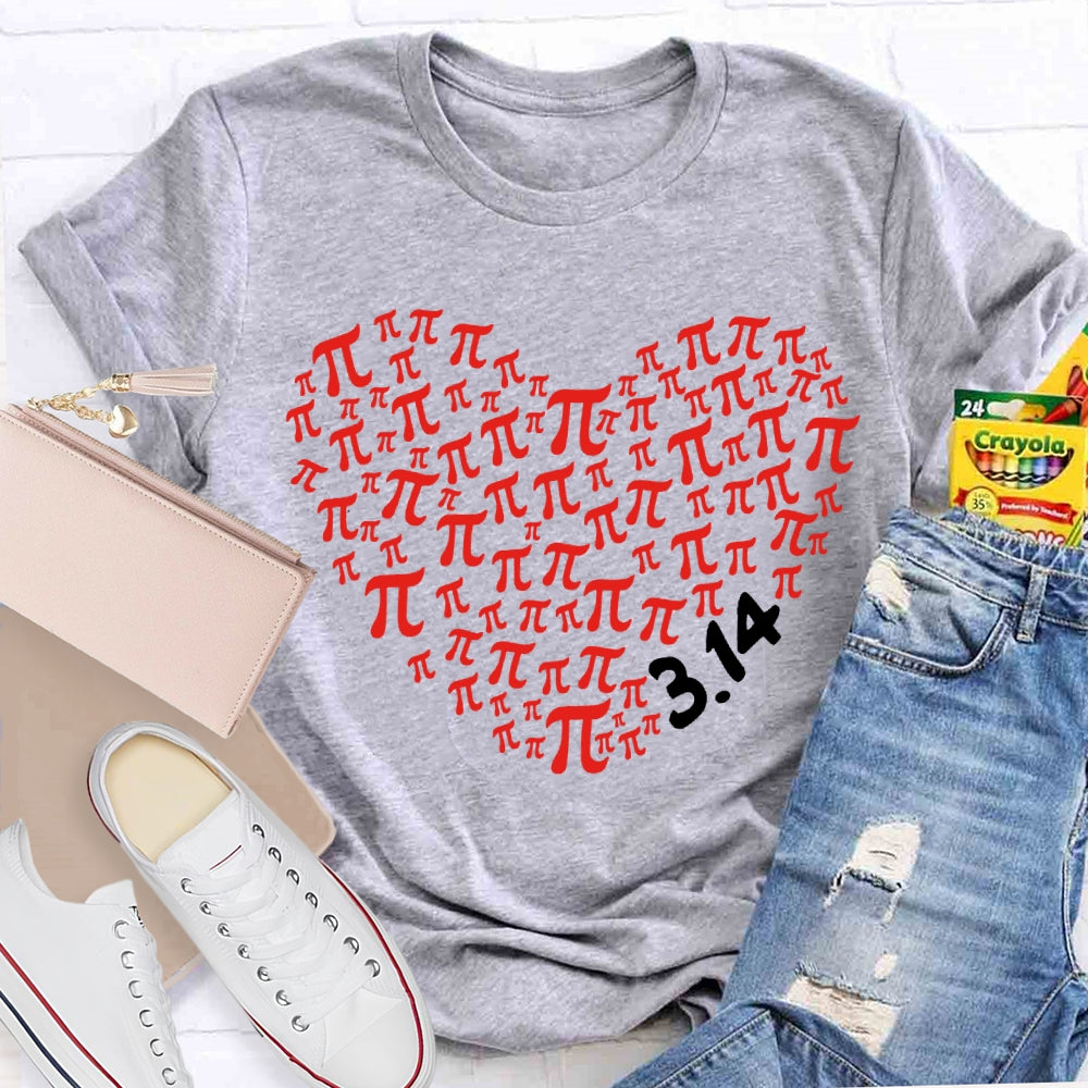 Heart Pi Valentine'S Day Math Teacher T-shirt