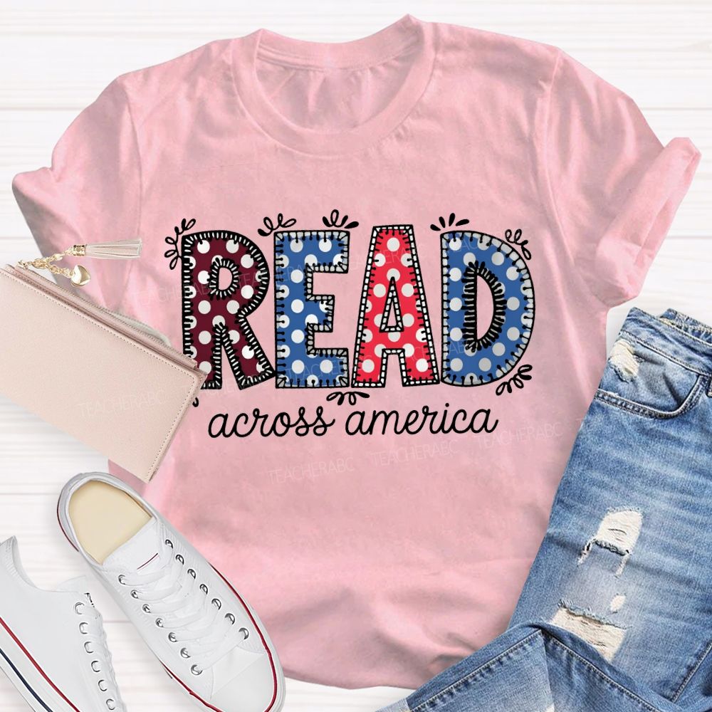 Read Across America Colorful Polka Dot Font T-shirt