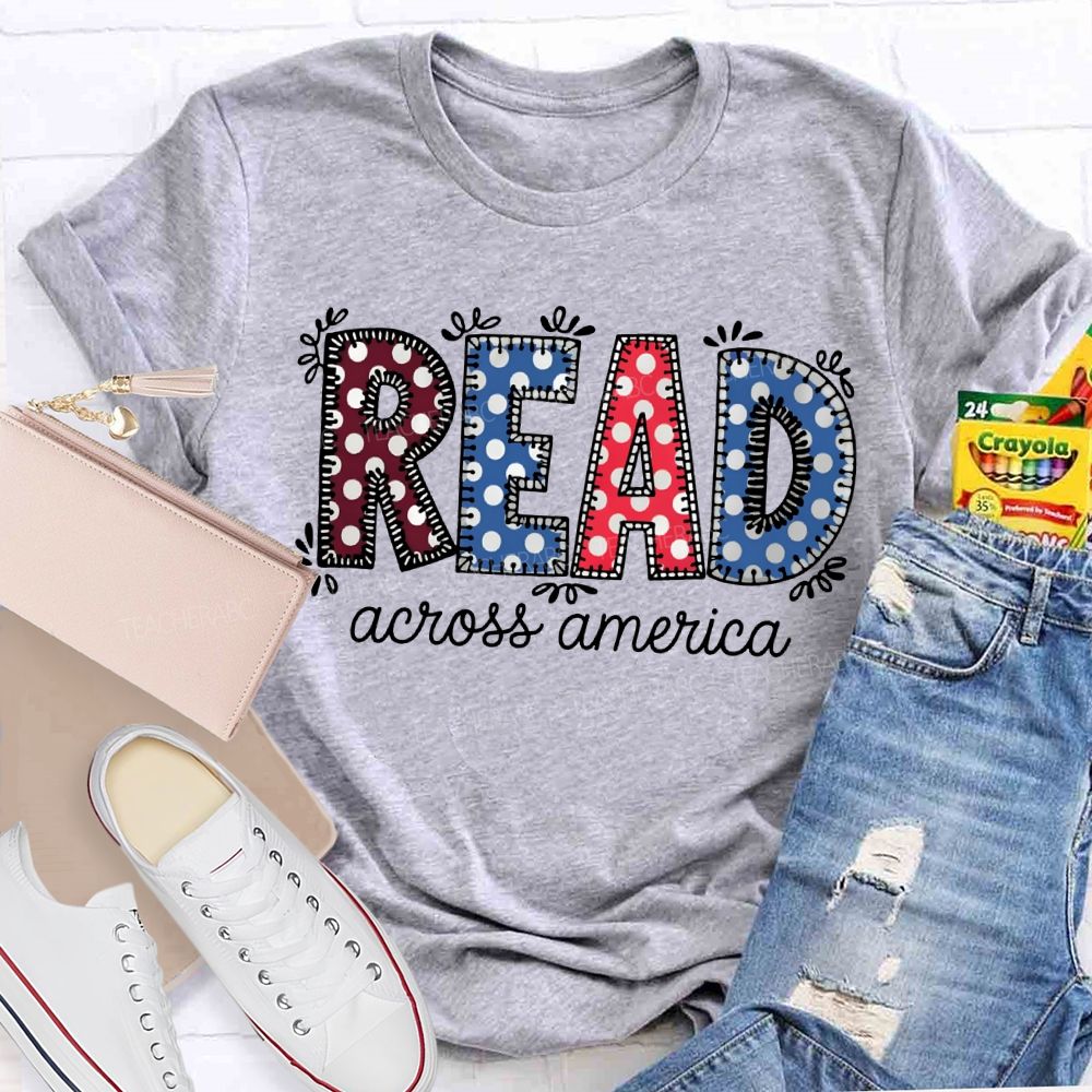 Read Across America Colorful Polka Dot Font T-shirt